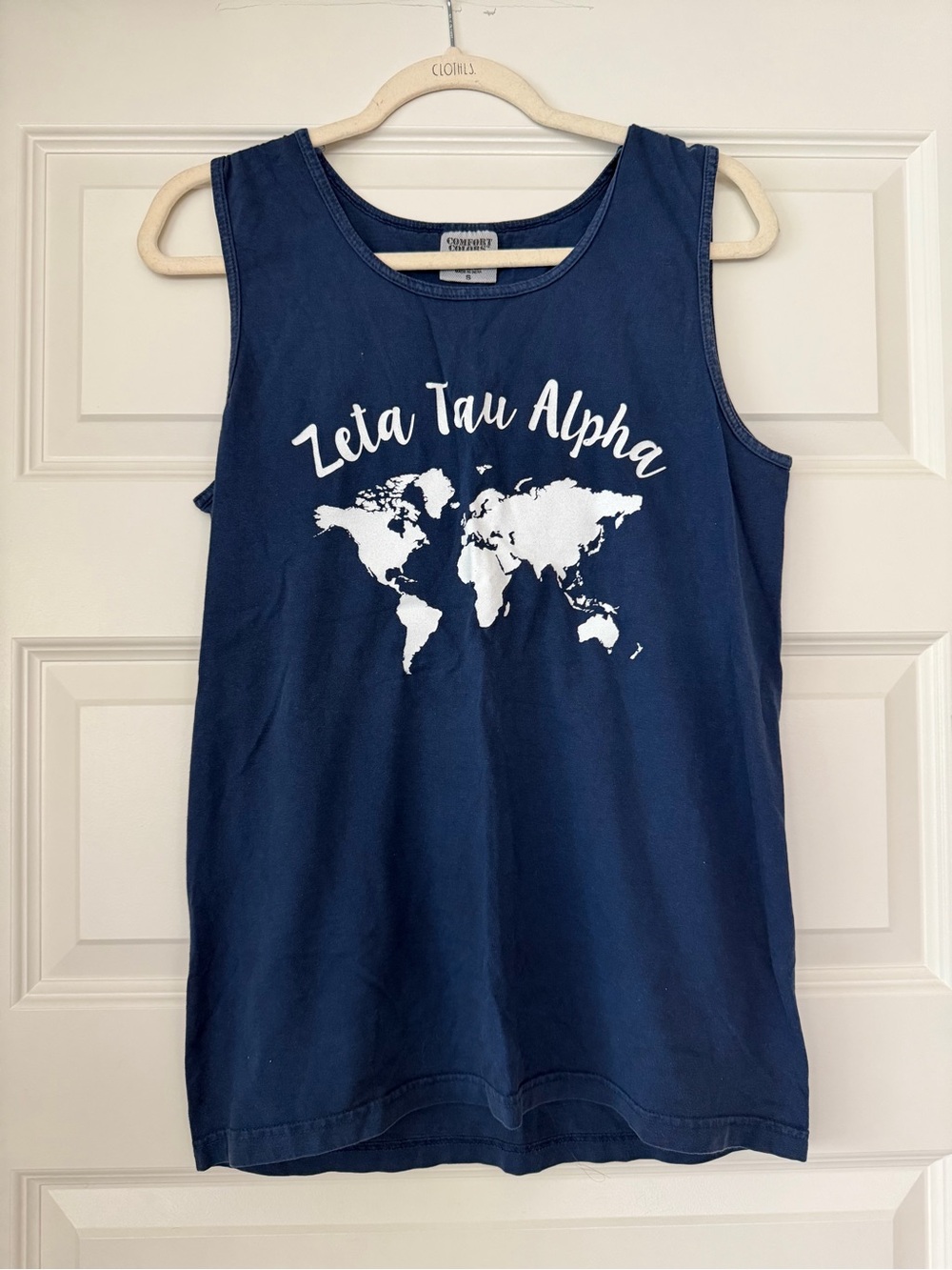 Zeta Tau Alpha Navy Graphic Tank Top